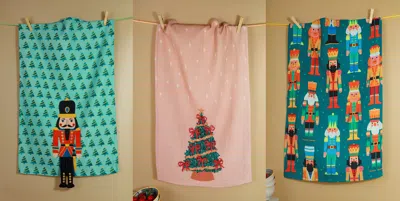 Tiramisu The "nutcracker Suite" Artisan Kitchen Tea Towel Set - Set Of 3 In Multi