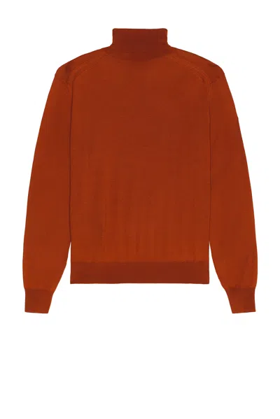 Saint Laurent Turtleneck Wool Sweater In Brown