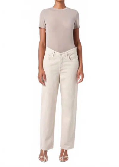 Agolde V-waist Baggy Straight Jeans In Scone In White