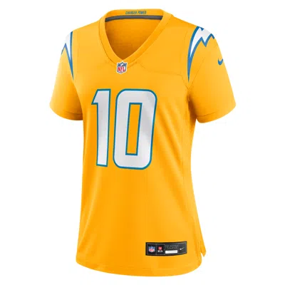 Nike Justin Herbert Gold Los Angeles Chargers Alternate Charger Power Legend Player Performance Top In Yellow