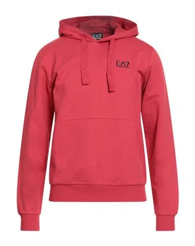 Ea7 Man Sweatshirt Red Size Xl Cotton, Elastane In Red