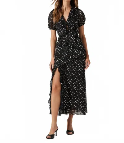Astr The Label Bennet Polka Dot Dress In Black