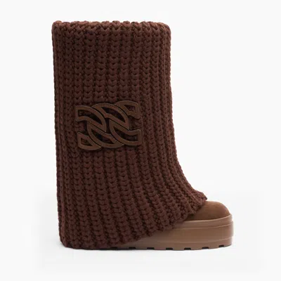 Casadei Double Face High Boot - Woman High Boots Cacao 38 In Brown