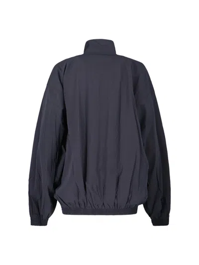 Balenciaga Lightweight Black Icon Jacket In Blue