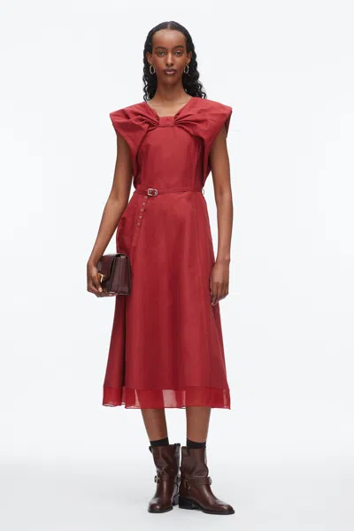 3.1 Phillip Lim Draped Bow Dress With Belt In Brown