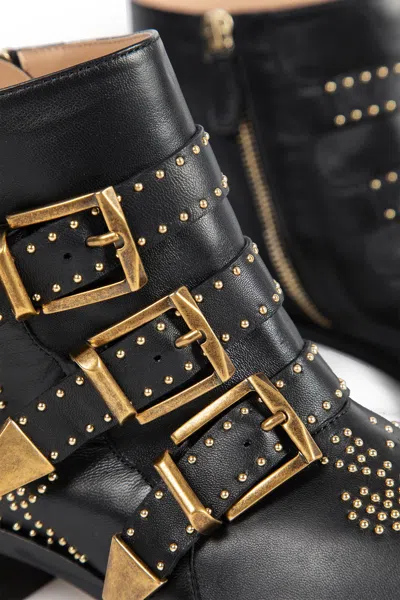 Chloé Women Susan Leather Boots In Black