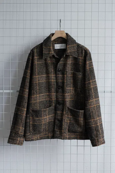 A Days March Algot Checked Wool Overshirt In Brown