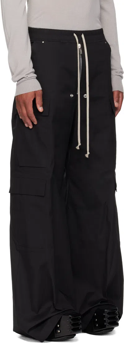 Rick Owens Wide Bela Cotton Poplin Pants In Black