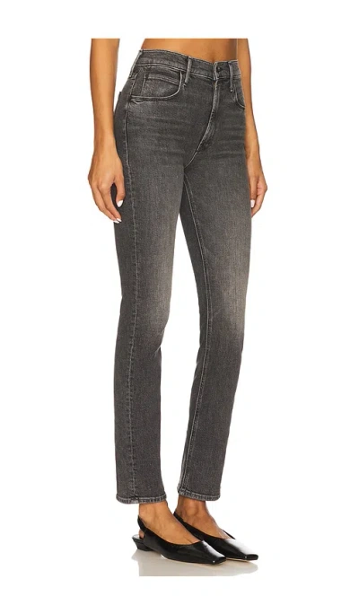 Mother The Hustler High Waist Fray Hem Ankle Bootcut Jeans In Gray