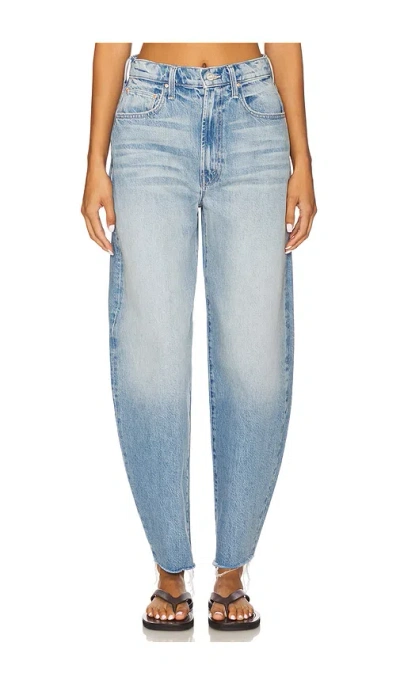 Mother Pipe-dream Button Sneak Fray Jeans In Blinded By The Dark In Blue