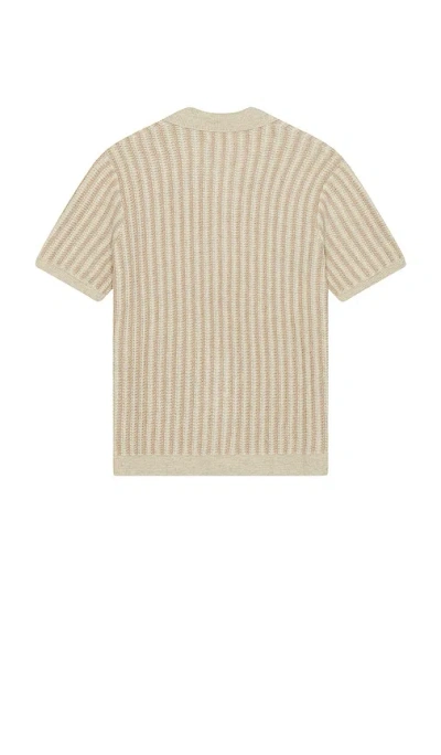 Marine Layer Graham Sweater Button Down Taupe In Multi