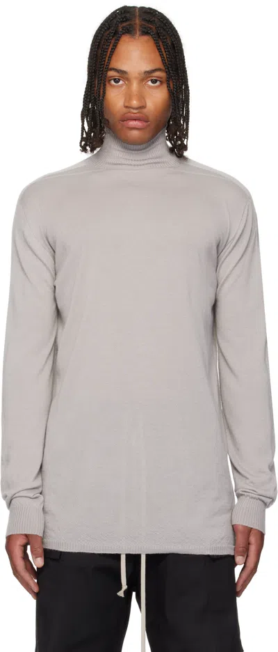 Rick Owens Gray Concordians Oversized Turtle Sweater In Gray