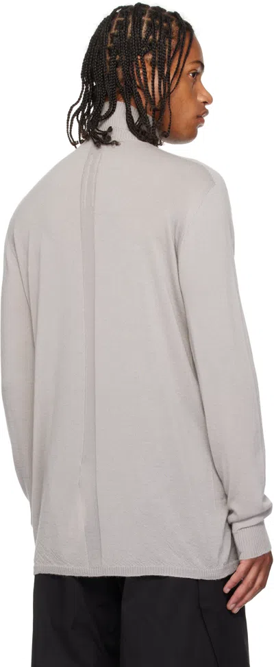 Rick Owens Gray Concordians Oversized Turtle Sweater In Gray