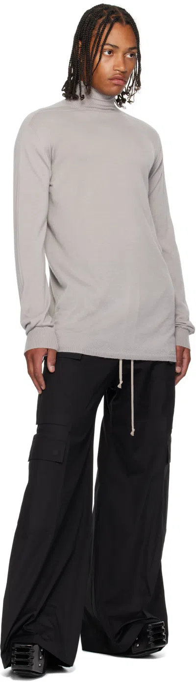 Rick Owens Gray Concordians Oversized Turtle Sweater In Gray