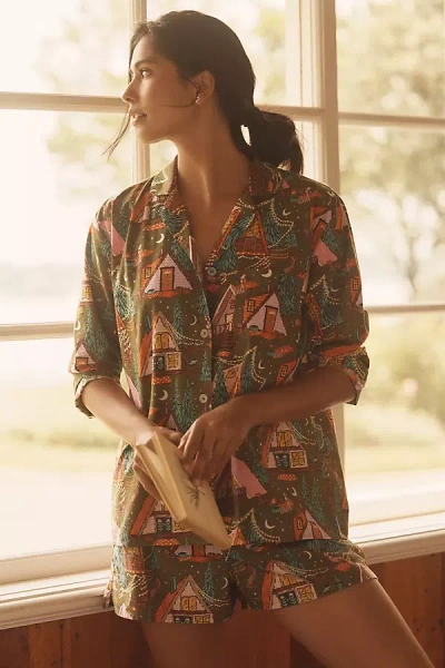 Printfresh Bonfire Stories Long-sleeve Pajama Set In Multi