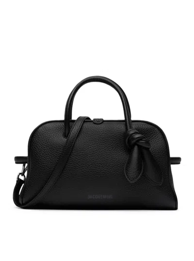 Jacquemus Le Petit Turismo Grain Leather Bag In Black