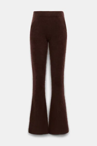 Dorothee Schumacher Fluffy Statement Wool And Cashmere-blend Flared Pants In Brown