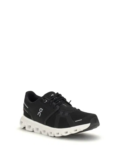 On Womens Cloud 6 Mesh Low-top Trainers Black Black F In Black