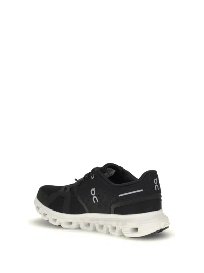 On Womens Cloud 6 Mesh Low-top Trainers Black Black F In Black