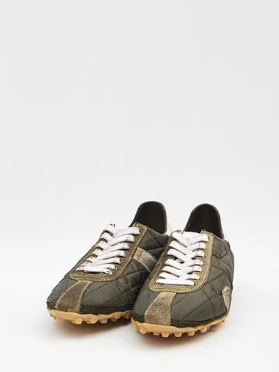 Maison Margiela Quilted-texture Sneakers With Rugged Sole And Suede Overlays In Multi