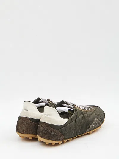 Maison Margiela Quilted-texture Sneakers With Rugged Sole And Suede Overlays In Multi