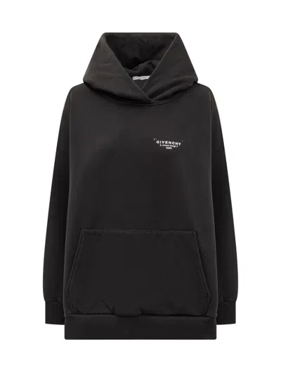 Givenchy Oversized Hooded Sweatshirt Kangaroo Pocket In Black