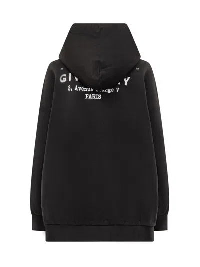 Givenchy Oversized Hooded Sweatshirt Kangaroo Pocket In Black