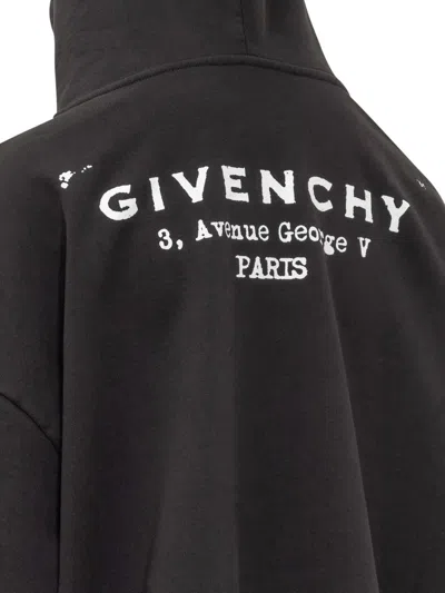 Givenchy Oversized Hooded Sweatshirt Kangaroo Pocket In Black
