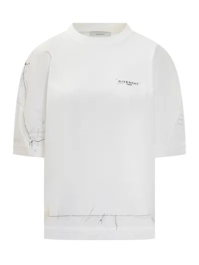 Givenchy Ribbed Crew-neck Cotton T-shirt With Graphic Print In Red