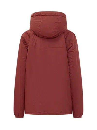 K-way Hooded Jacket With Sherpa Interior In Red