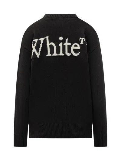 Off-white Bookish Shared Knit Crewneck In Black