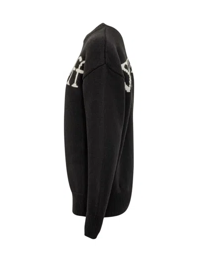 Off-white Bookish Shared Knit Crewneck In Black