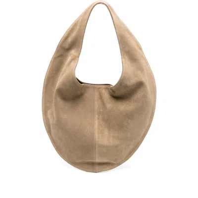 Maeden Market Tote Suede Leather Beige In Neutral
