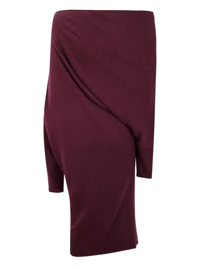Gianluca Capannolo Asymmetric Draped Wool Dress In Red