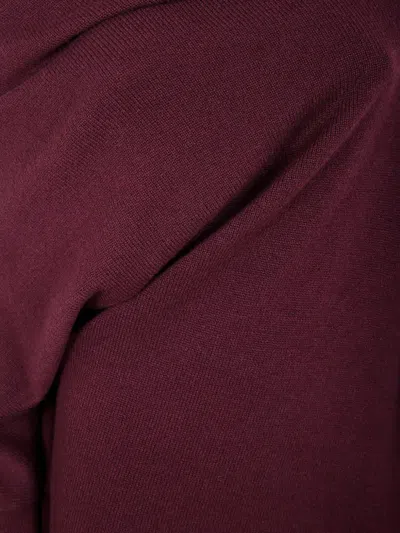 Gianluca Capannolo Asymmetric Draped Wool Dress In Red