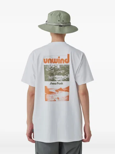 Snow Peak Unwind Graphic Print T-shirt In White