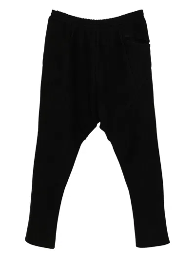 Devoa Panelled Drop-crotch Trousers In Black