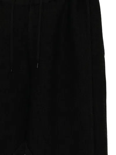 Devoa Panelled Drop-crotch Trousers In Black