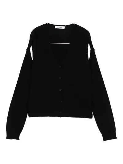 Gimaguas Button-front Split-sleeve Cardigan In Black