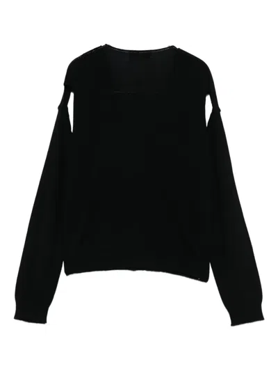 Gimaguas Button-front Split-sleeve Cardigan In Black