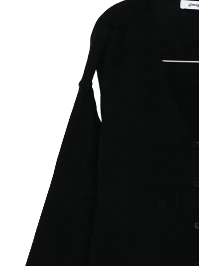 Gimaguas Button-front Split-sleeve Cardigan In Black