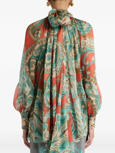 Etro Paisley High-neck Blouse In Multi