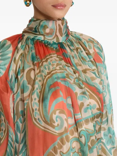 Etro Paisley High-neck Blouse In Multi
