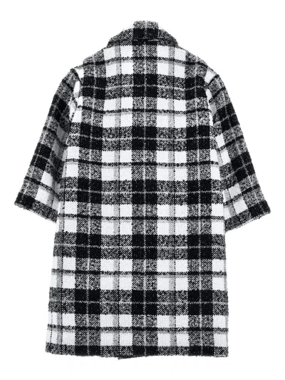 Monnalisa Bouclé Check Overcoat (2-12 Years) In Gray