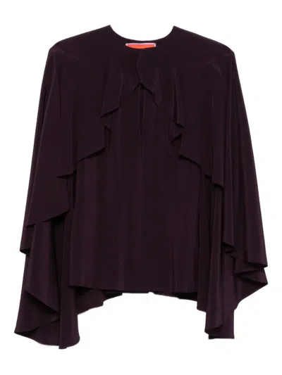 La Doublej Ruffled Overlay Top In Red