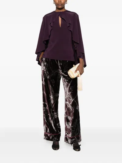 La Doublej Ruffled Overlay Top In Red