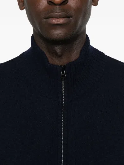 C.p. Company C.p.company Sea Island Full Zip Lens Cardigan In Black