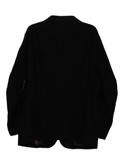 Devoa Button-embellished Wool Blazer In Black