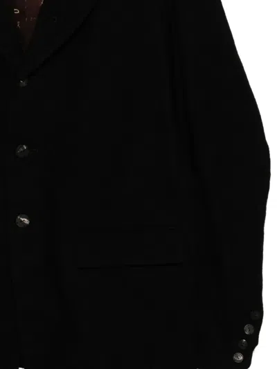 Devoa Button-embellished Wool Blazer In Black