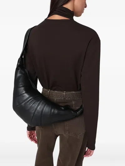 Lemaire Cross-body Bag With Adjustable Strap And Textured Finish In Black